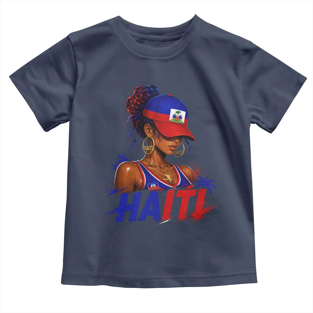 Haitian Princess Toddler T Shirt Haiti Flag Haitienne Melanin Black Girls TS10 Navy Print Your Wear