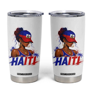 Haitian Princess Tumbler Cup Haiti Flag Haitienne Melanin Black Girls TS10 White Print Your Wear