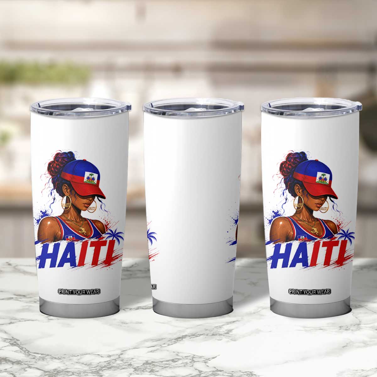 Haitian Princess Tumbler Cup Haiti Flag Haitienne Melanin Black Girls TS10 Print Your Wear
