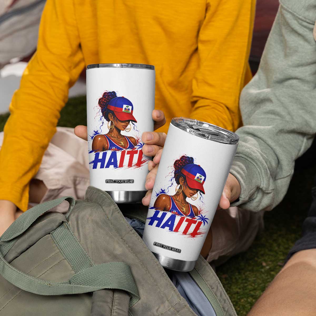 Haitian Princess Tumbler Cup Haiti Flag Haitienne Melanin Black Girls TS10 Print Your Wear