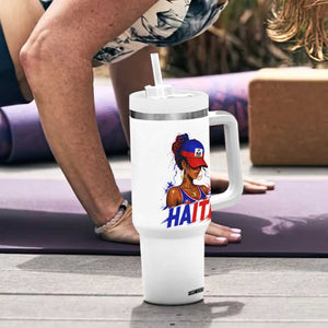 Haitian Princess Tumbler With Handle Haiti Flag Haitienne Melanin Black Girls TS10 Print Your Wear