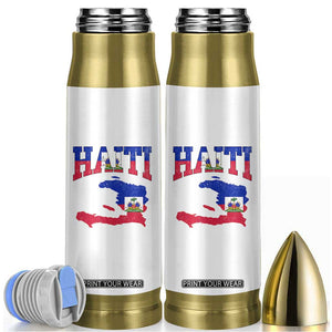 Haiti Pride Bullet Tumbler Retro Vintage Haitian Flag Map Pride Graphic TS10 White Print Your Wear