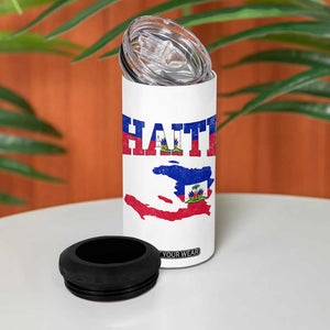 Haiti Pride 4 in 1 Can Cooler Tumbler Retro Vintage Haitian Flag Map Pride Graphic TS10 Print Your Wear