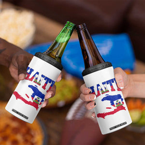 Haiti Pride 4 in 1 Can Cooler Tumbler Retro Vintage Haitian Flag Map Pride Graphic TS10 Print Your Wear