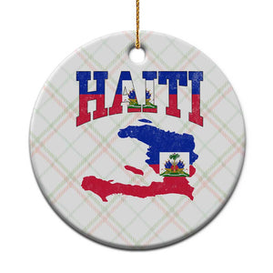 Haiti Pride Ceramic Ornament Retro Vintage Haitian Flag Map Pride Graphic TS10 1pc Christmas Plaid Print Your Wear