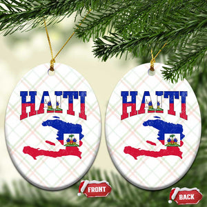Haiti Pride Ceramic Ornament Retro Vintage Haitian Flag Map Pride Graphic TS10 Print Your Wear