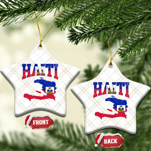 Haiti Pride Ceramic Ornament Retro Vintage Haitian Flag Map Pride Graphic TS10 Print Your Wear