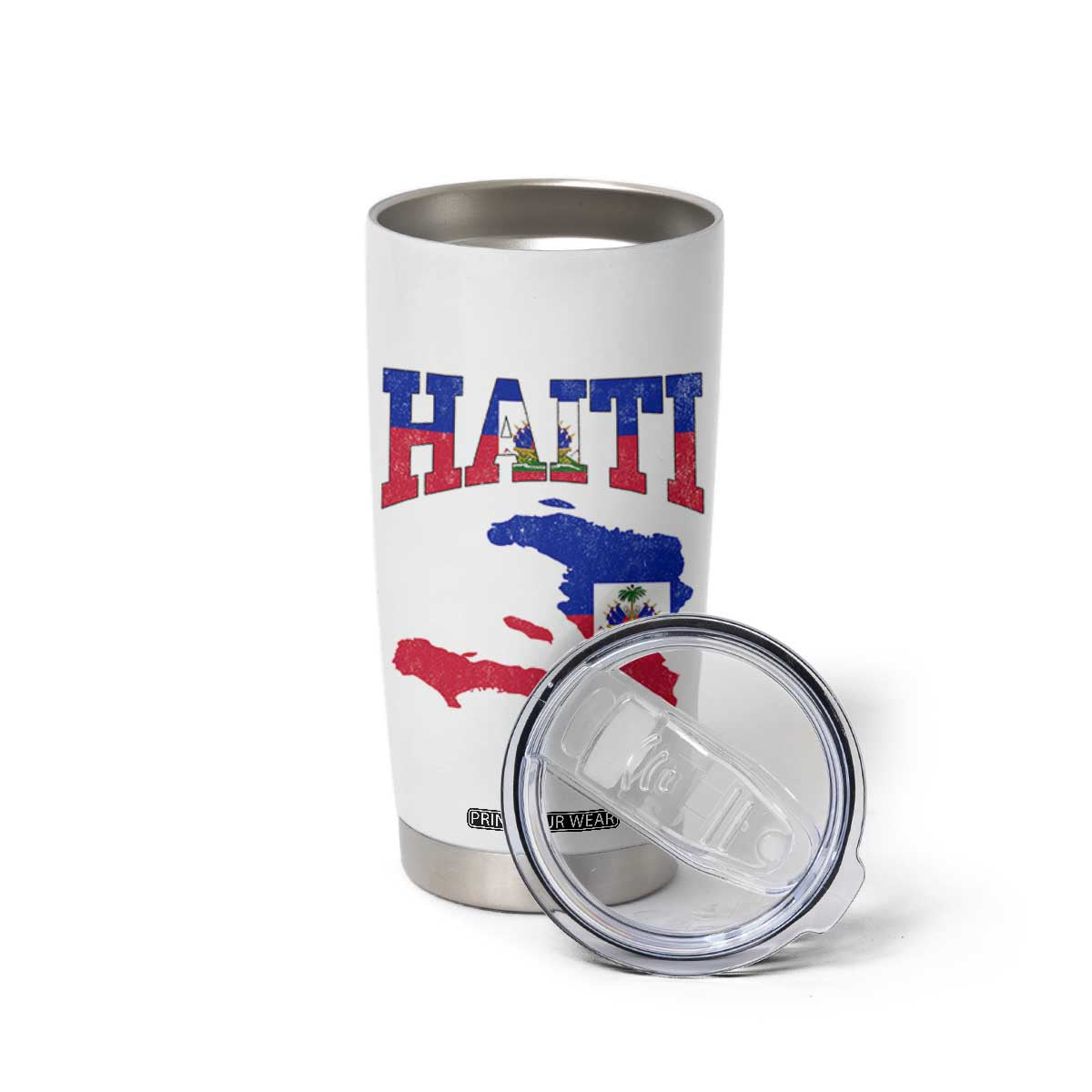 Haiti Pride Tumbler Cup Retro Vintage Haitian Flag Map Pride Graphic TS10 Print Your Wear