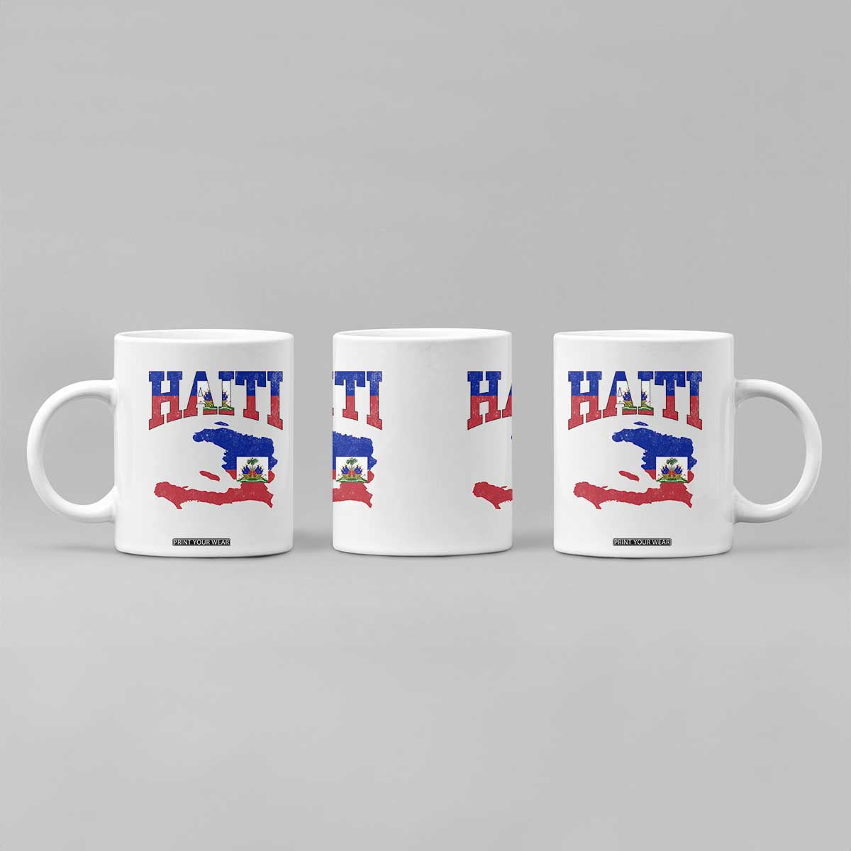 Haiti Pride Coffee Mug Retro Vintage Haitian Flag Map Pride Graphic TS10 Print Your Wear
