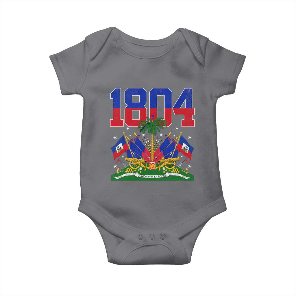 Haitian Revolution 1804 Baby Onesie Haiti Flag Independence Day Haitian Graphic TS10 Charcoal Print Your Wear
