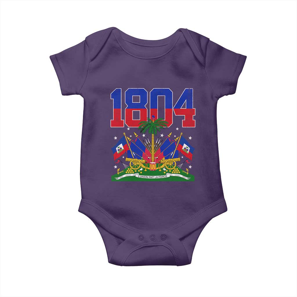 Haitian Revolution 1804 Baby Onesie Haiti Flag Independence Day Haitian Graphic TS10 Purple Print Your Wear