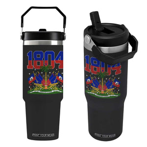 Haitian Revolution 1804 Flip Straw Tumbler Haiti Flag Independence Day Haitian Graphic TS10 One Size: 30 oz Black Print Your Wear