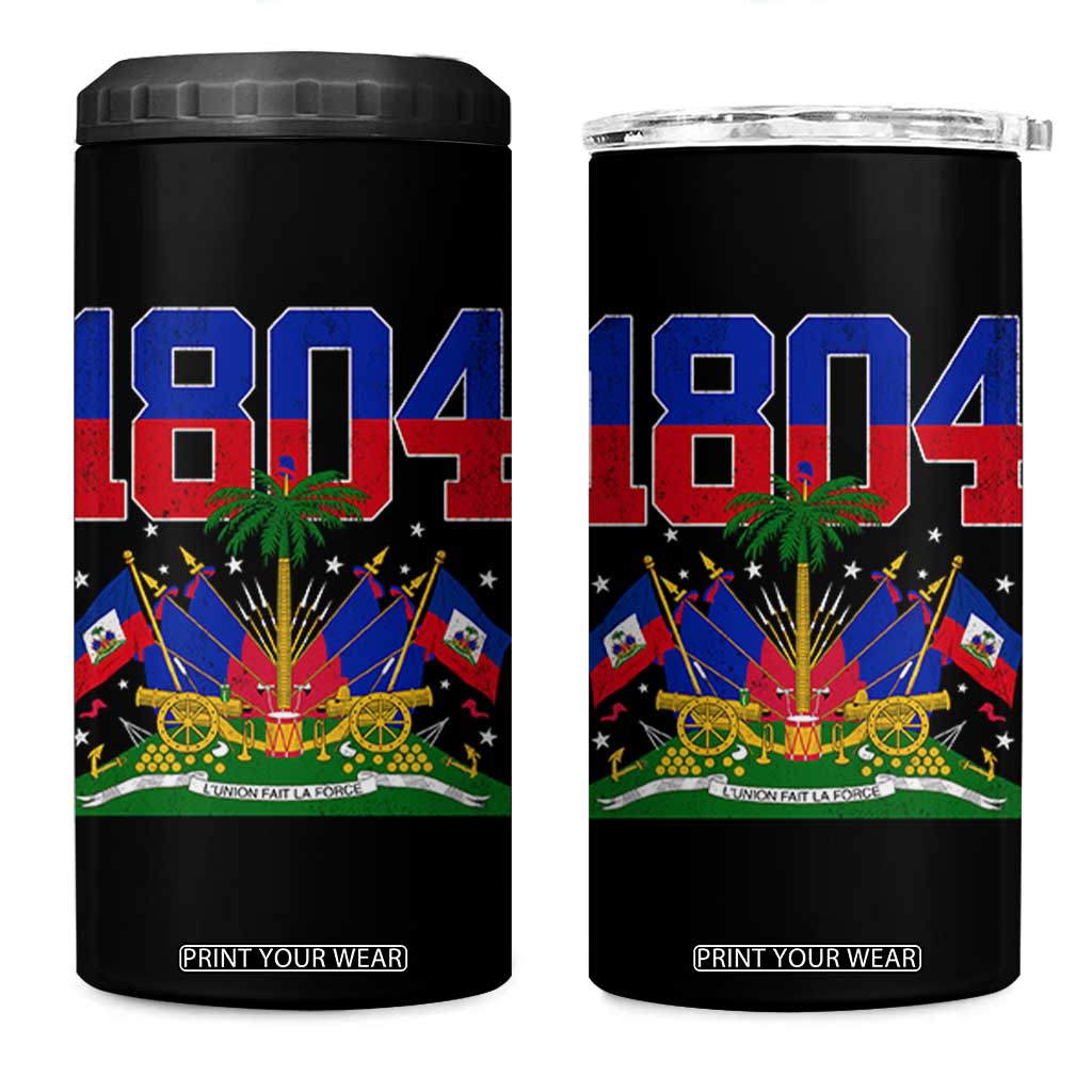 Haitian Revolution 1804 4 in 1 Can Cooler Tumbler Haiti Flag Independence Day Haitian Graphic TS10 One Size: 16 oz Black Print Your Wear