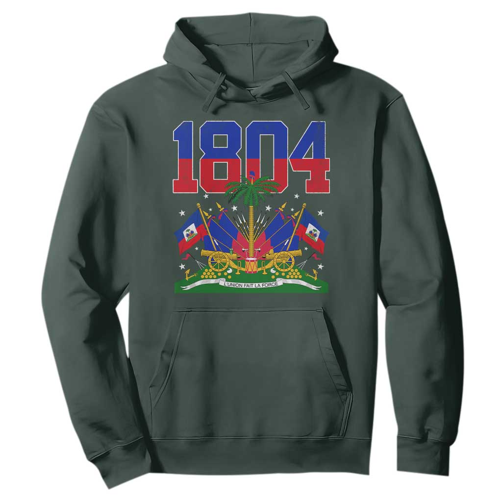 Haitian Revolution 1804 Hoodie Haiti Flag Independence Day Haitian Graphic TS10 Dark Forest Green Print Your Wear