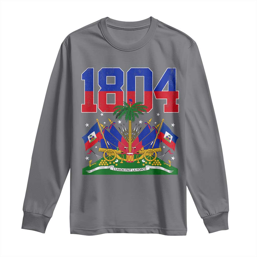 Haitian Revolution 1804 Long Sleeve Shirt Haiti Flag Independence Day Haitian Graphic TS10 Charcoal Print Your Wear
