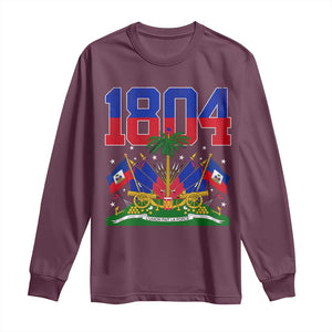 Haitian Revolution 1804 Long Sleeve Shirt Haiti Flag Independence Day Haitian Graphic TS10 Maroon Print Your Wear