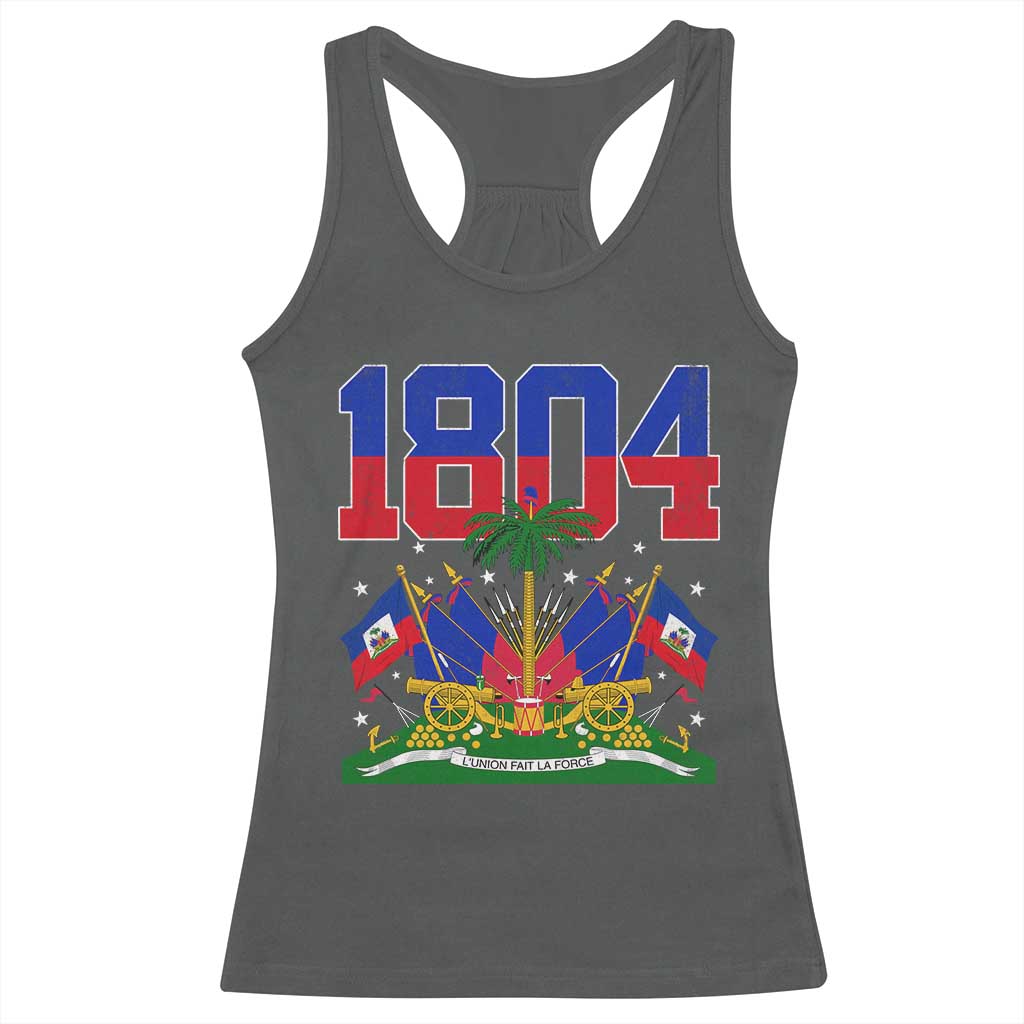 Haitian Revolution 1804 Racerback Tank Top Haiti Flag Independence Day Haitian Graphic TS10 Dark Heather Print Your Wear