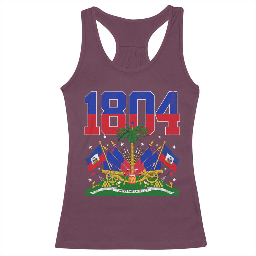 Haitian Revolution 1804 Racerback Tank Top Haiti Flag Independence Day Haitian Graphic TS10 Maroon Print Your Wear