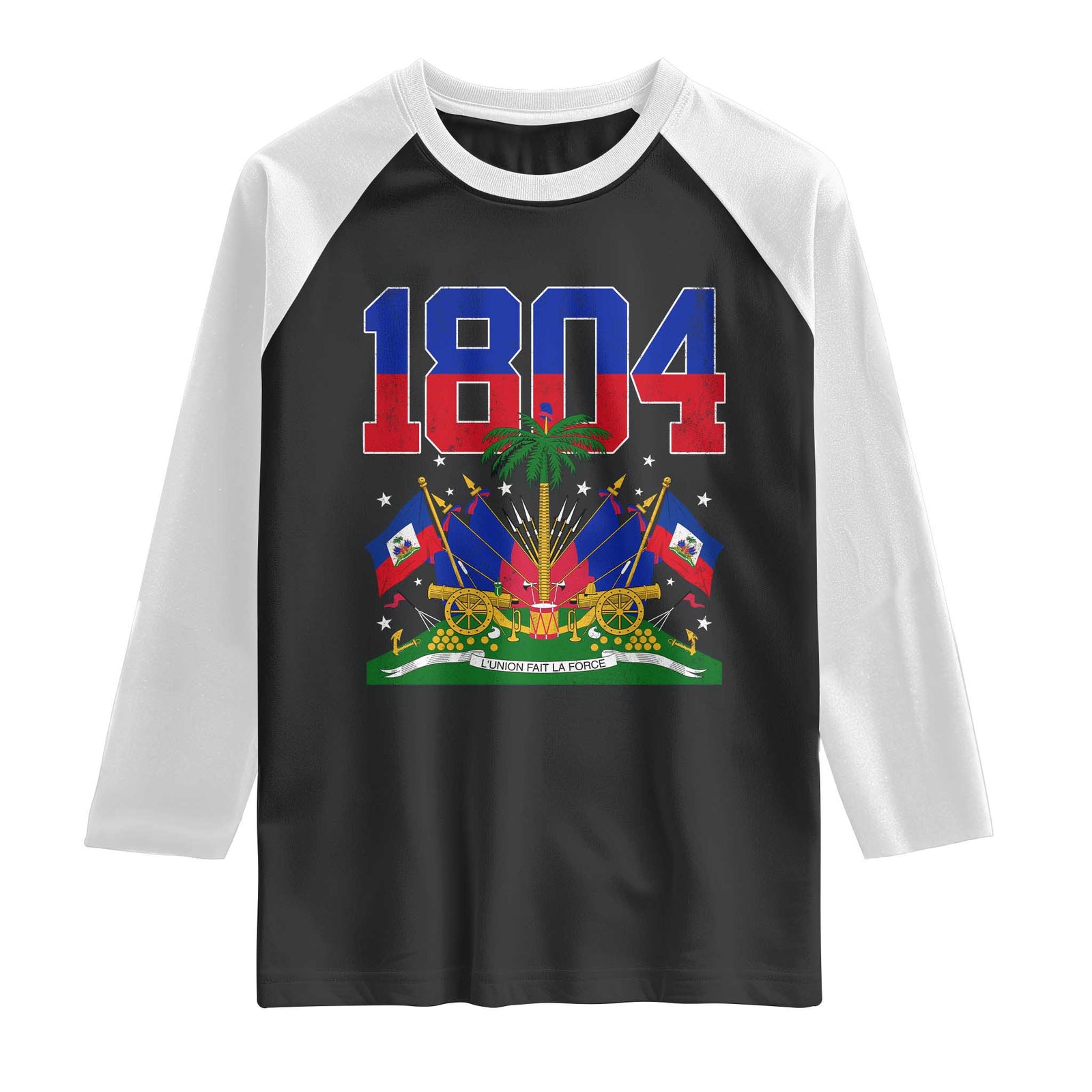 Haitian Revolution 1804 Raglan Shirt Haiti Flag Independence Day Haitian Graphic TS10 Black White Print Your Wear