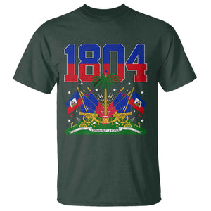 Haitian Revolution 1804 T Shirt Haiti Flag Independence Day Haitian Graphic TS10 Dark Forest Green Print Your Wear