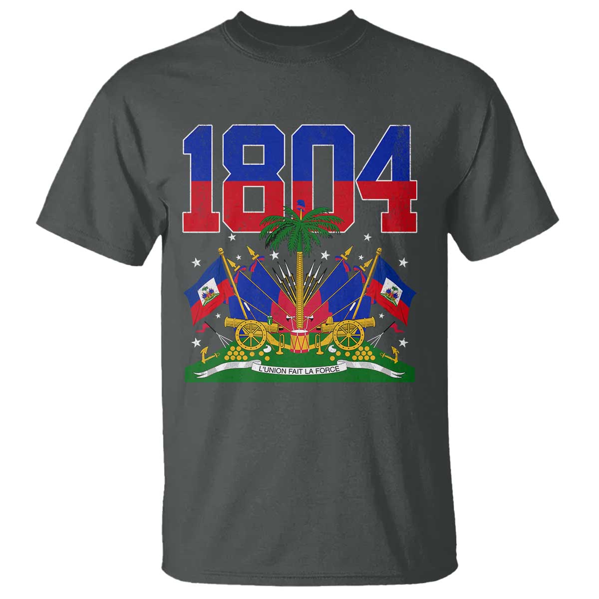 Haitian Revolution 1804 T Shirt Haiti Flag Independence Day Haitian Graphic TS10 Dark Heather Print Your Wear