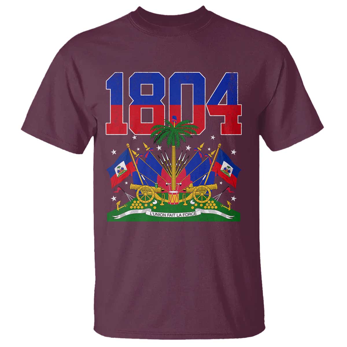Haitian Revolution 1804 T Shirt Haiti Flag Independence Day Haitian Graphic TS10 Maroon Print Your Wear