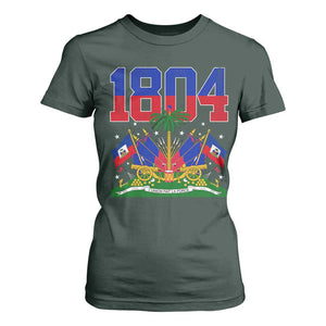 Haitian Revolution 1804 T Shirt For Women Haiti Flag Independence Day Haitian Graphic TS10 Dark Forest Green Print Your Wear