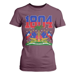 Haitian Revolution 1804 T Shirt For Women Haiti Flag Independence Day Haitian Graphic TS10 Maroon Print Your Wear
