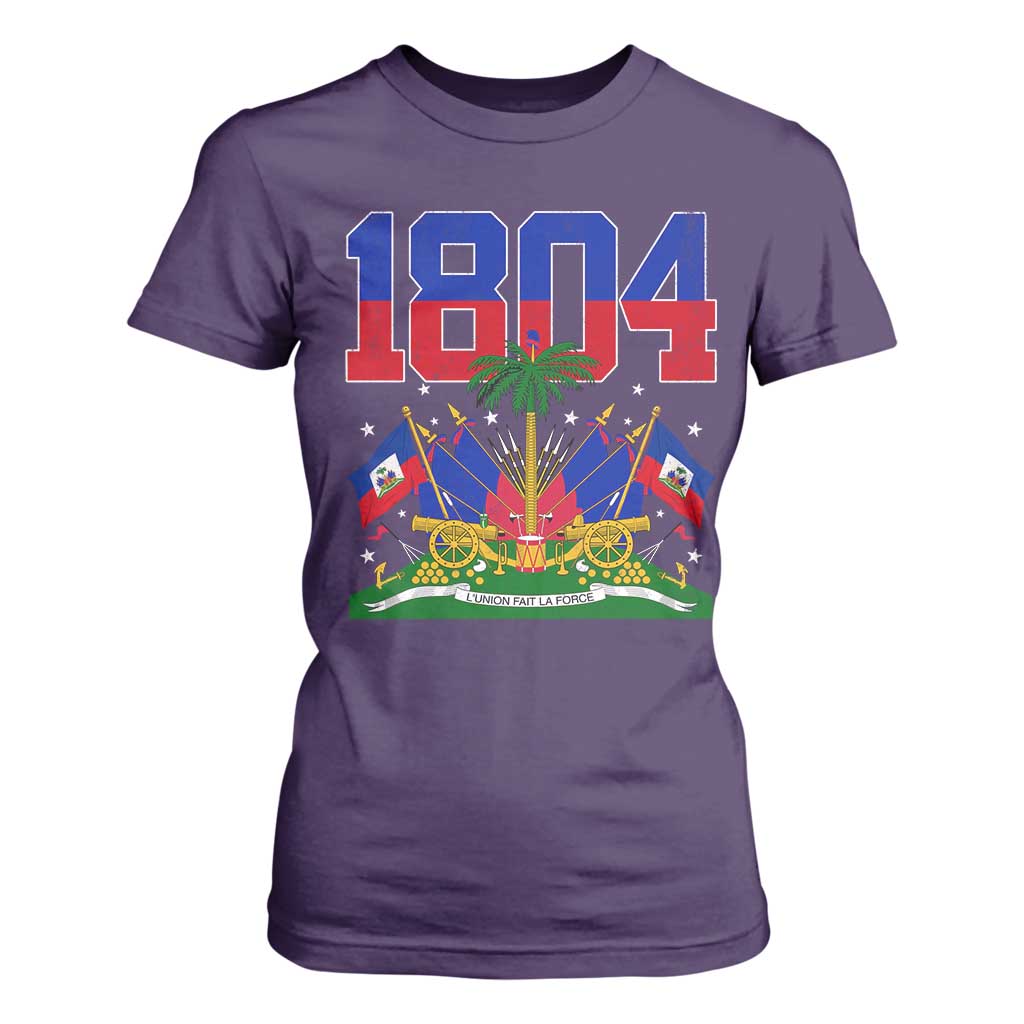 Haitian Revolution 1804 T Shirt For Women Haiti Flag Independence Day Haitian Graphic TS10 Purple Print Your Wear