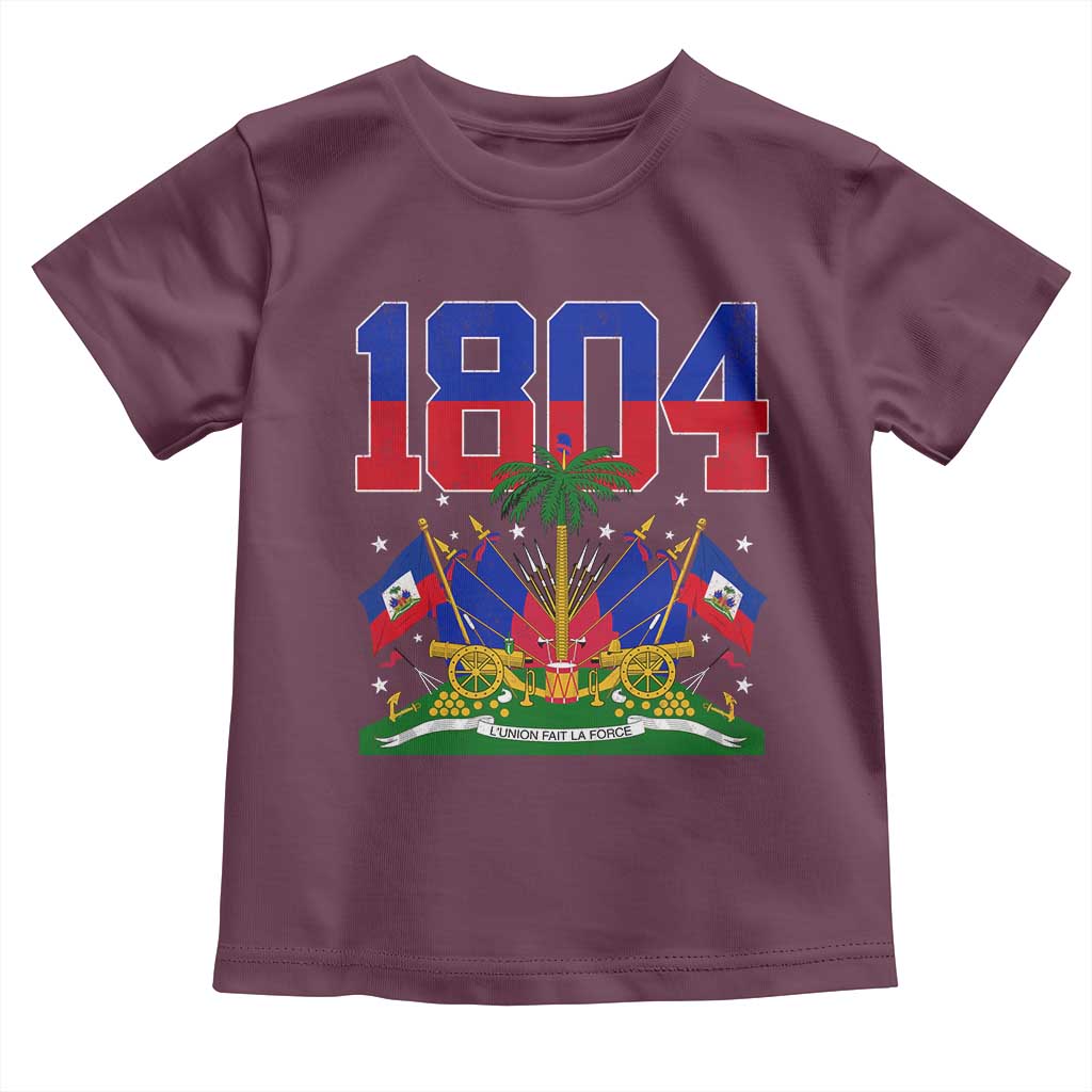 Haitian Revolution 1804 Toddler T Shirt Haiti Flag Independence Day Haitian Graphic TS10 Maroon Print Your Wear