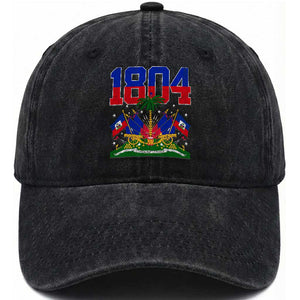 Haitian Revolution 1804 Washed Cotton Baseball Cap Haiti Flag Independence Day Haitian Graphic TS10 Print Your Wear