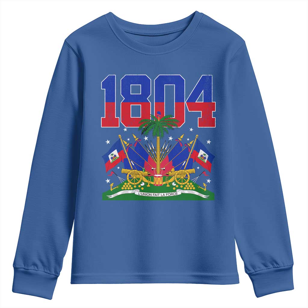 Haitian Revolution 1804 Youth Sweatshirt Haiti Flag Independence Day Haitian Graphic TS10 Royal Blue Print Your Wear