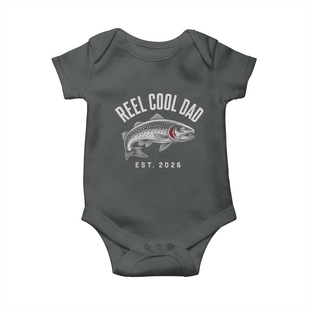 Reel Cool Dad Est 2026 Baby Onesie Trout Fishing Vintage First Time Dad Fathers Day