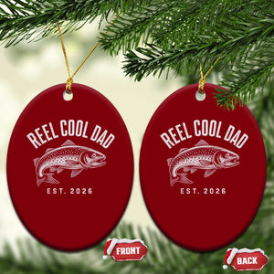 Reel Cool Dad Est 2026 Ceramic Ornament Trout Fishing Vintage First Time Dad Fathers Day