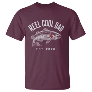 Reel Cool Dad Est 2026 T Shirt Trout Fishing Vintage First Time Dad Fathers Day