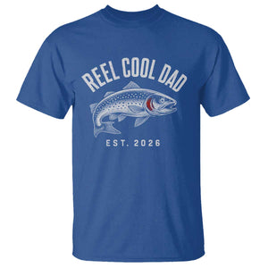Reel Cool Dad Est 2026 T Shirt Trout Fishing Vintage First Time Dad Fathers Day