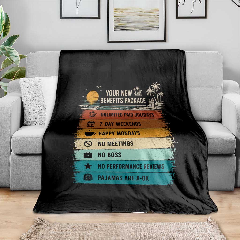 Funny Retirement Gift Throw Blanket New Benefits Package Retro Retired 2026 TS10 Print Your Wear