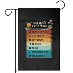 Funny Retirement Gift Garden Flag New Benefits Package Retro Retired 2026 TS10 Black Print Your Wear
