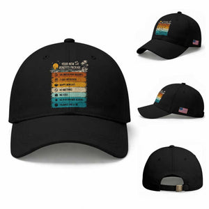 Funny Retirement Gift Baseball Cap New Benefits Package Retro Retired 2026 TS10 Baseball Cap Universal Fit Black Print Your Wear