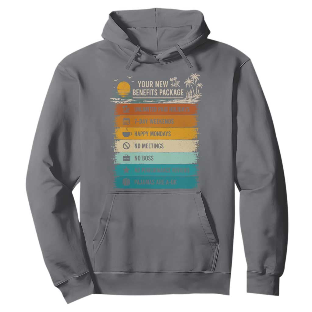Funny Retirement Gift Hoodie New Benefits Package Retro Retired 2026 TS10 Charcoal Print Your Wear