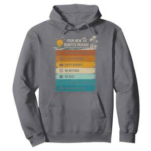 Funny Retirement Gift Hoodie New Benefits Package Retro Retired 2026 TS10 Charcoal Print Your Wear