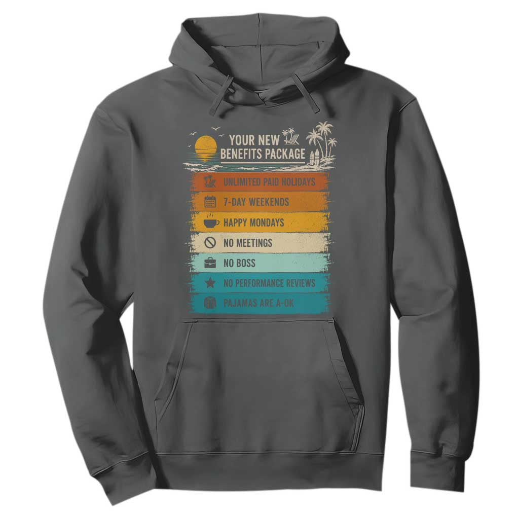 Funny Retirement Gift Hoodie New Benefits Package Retro Retired 2026 TS10 Dark Heather Print Your Wear
