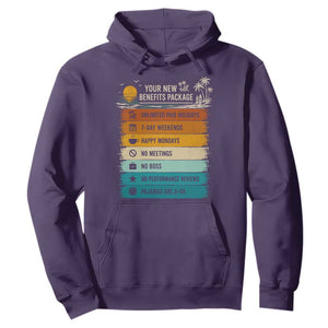 Funny Retirement Gift Hoodie New Benefits Package Retro Retired 2026 TS10 Purple Print Your Wear