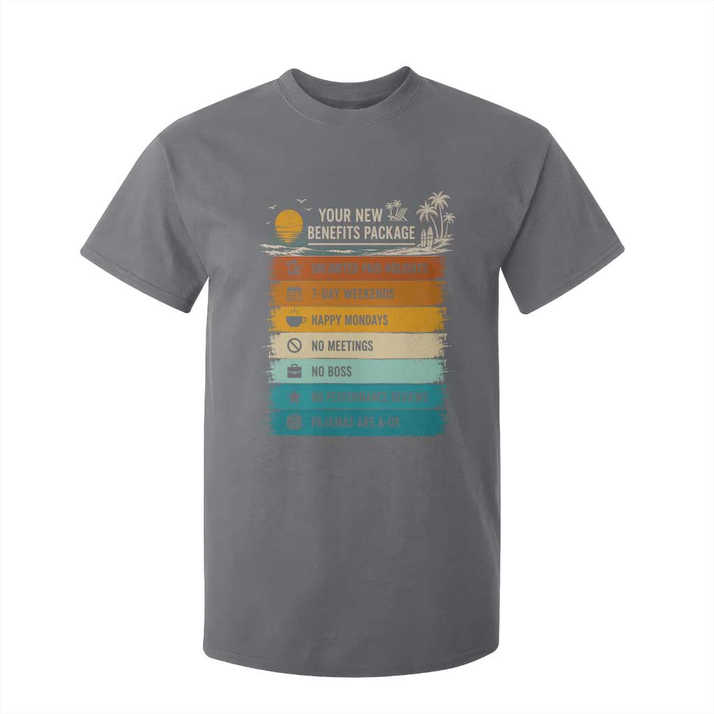 Funny Retirement Gift T Shirt For Kid New Benefits Package Retro Retired 2026 TS10 Charcoal Print Your Wear