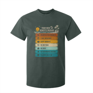 Funny Retirement Gift T Shirt For Kid New Benefits Package Retro Retired 2026 TS10 Dark Forest Green Print Your Wear