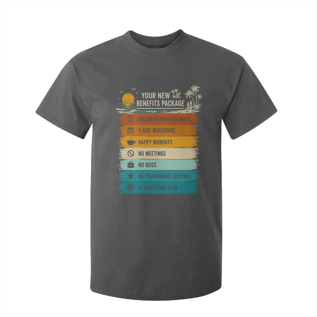 Funny Retirement Gift T Shirt For Kid New Benefits Package Retro Retired 2026 TS10 Dark Heather Print Your Wear