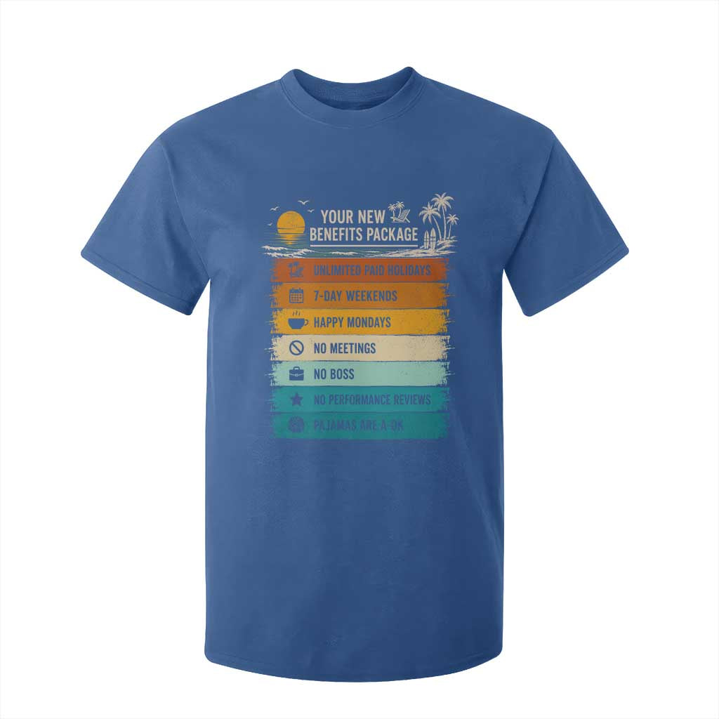 Funny Retirement Gift T Shirt For Kid New Benefits Package Retro Retired 2026 TS10 Royal Blue Print Your Wear