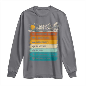 Funny Retirement Gift Long Sleeve Shirt New Benefits Package Retro Retired 2026 TS10 Charcoal Print Your Wear