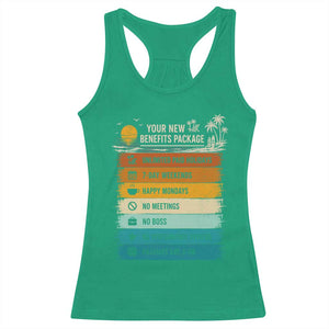 Funny Retirement Gift Racerback Tank Top New Benefits Package Retro Retired 2026 TS10 Irish Green Print Your Wear