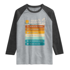 Funny Retirement Gift Raglan Shirt New Benefits Package Retro Retired 2026 TS10 Heather Gray Heather Charcoal Print Your Wear